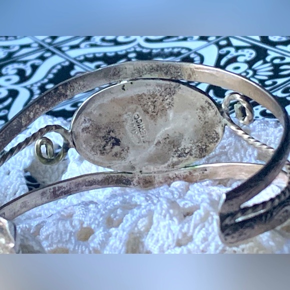 HECHOEN MEXICO Silver Abalone MOP Shell Cuff Bracelet Woman’s Jewelry Butterfly - Picture 8 of 10